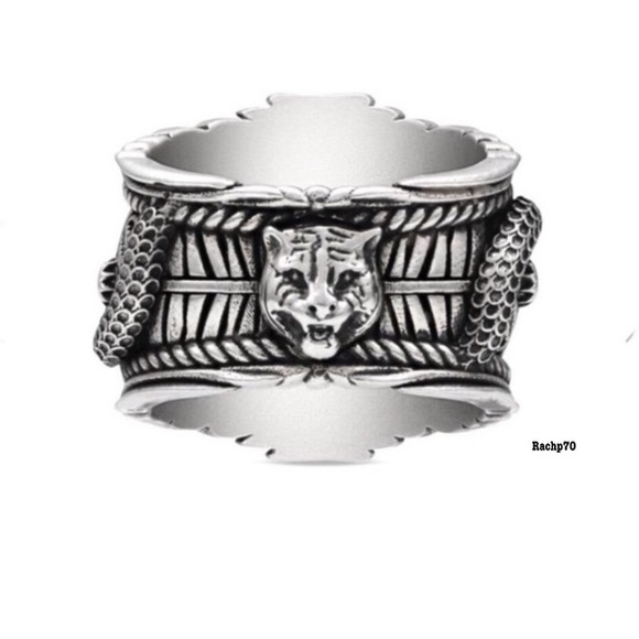 New Authentic Gucci GG Malachite Snake Ring - Picture 5 of 10